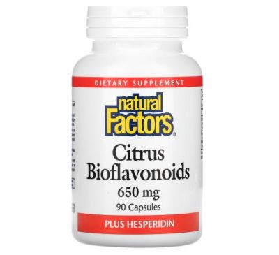 Natural Factors, цитрусовые биофлавоноиды с гесперидином, 650 мг, 90 капсул