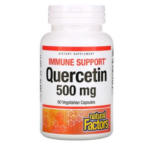 Natural Factors, кверцетин, 500 мг, 60 вегетаріанських капсул