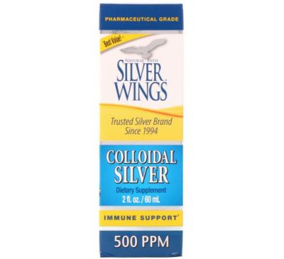 Natural Path Silver Wings, Colloidal Silver, 500 част./млн, 60 мл (2 унції)