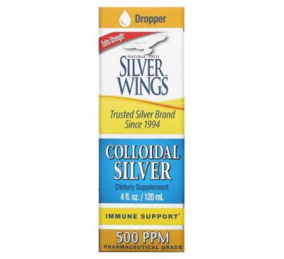 Natural Path Silver Wings, Colloidal Silver, Extra Strength, 500 PPM, 4 fl oz (120 ml)