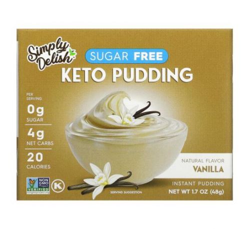Natural Simply Delish, Natural Instant Pudding, Vanilla, 1.7 oz (48 g)