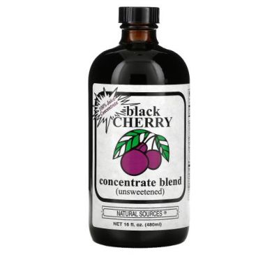 Natural Sources, Black Cherry Concentrate Blend, Unsweetened, 16 fl oz (480 ml)