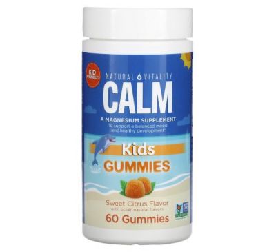 Natural Vitality, Calm, детские жевательные мармеладки, сладкие цитрусовые, 60 жевательных таблеток