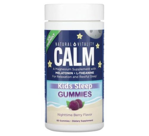 Natural Vitality, Calm, Kids Sleep Gummies, Nighttime Berry, 60 Gummies