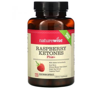 NatureWise, Raspberry Ketones Plus+, 120 Vegetarian Capsules