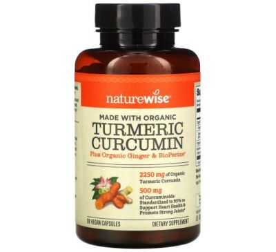 NatureWise, Turmeric Curcumin, 90 Vegan Capsules