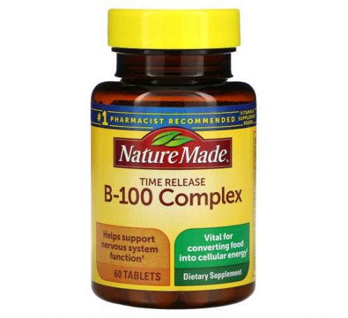 Nature Made, B-100 Complex, Time Release, 60 Tablets