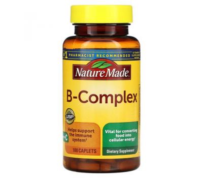 Nature Made, B-Комплекс с витамином C, 100 капсуловидных таблеток