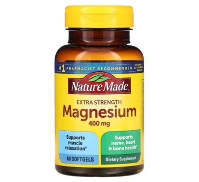 Nature Made, Magnesium, Extra Strength, 400 mg, 60 Softgels