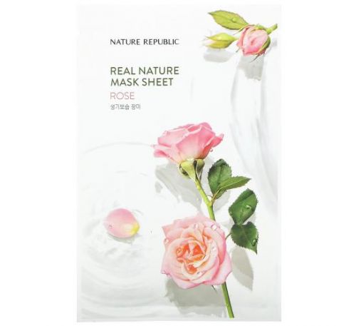 Nature Republic, Real Nature Beauty Mask Sheet, Rose,  1 Sheet, 0.77 fl oz (23 ml)