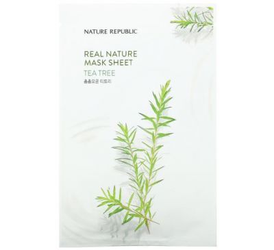 Nature Republic, Real Nature Beauty Mask Sheet, Tea Tree, 1 Sheet, 0.77 fl oz (23 ml)