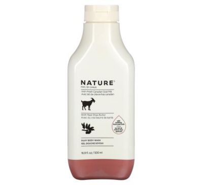 Nature by Canus, Fresh Goat Milk, шелковистое гель для душа, масло ши, 500 мл (16,9 жидк. Унции)