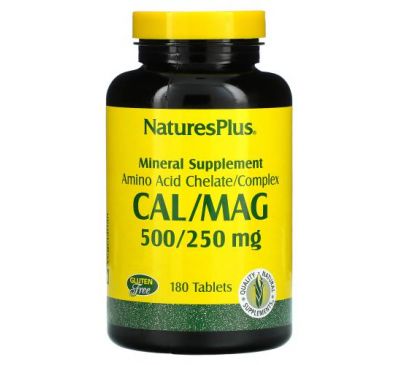 NaturesPlus, Cal/Mag, кальцій і магній, 180 таблеток