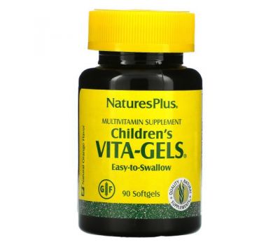NaturesPlus, Children's Vita-Gels, Multivitamin Supplement, Natural Orange, 90 Softgels