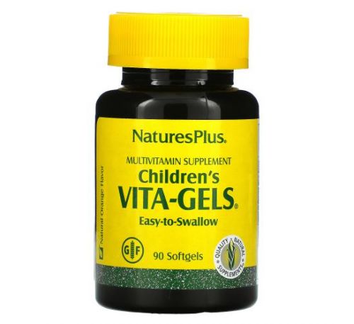 NaturesPlus, Children's Vita-Gels, Multivitamin Supplement, Natural Orange, 90 Softgels