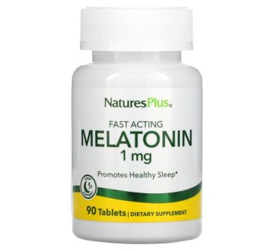 NaturesPlus, Fast Acting Melatonin, 1 mg, 90 Tablets