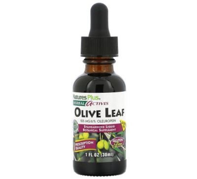 NaturesPlus, Herbal Actives, Olive Leaf, Alcohol Free, 1 fl oz (30 ml)