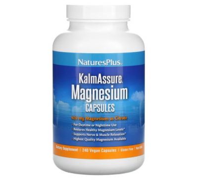 NaturesPlus, KalmAssure, Magnesium, 105 mg, 240 Vegan Capsules