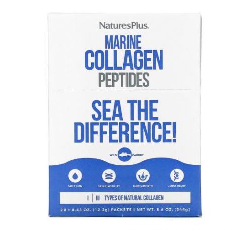 NaturesPlus, Marine Collagen Peptides, 20 Stick Packets, 0.43 oz (12.2 g) Each
