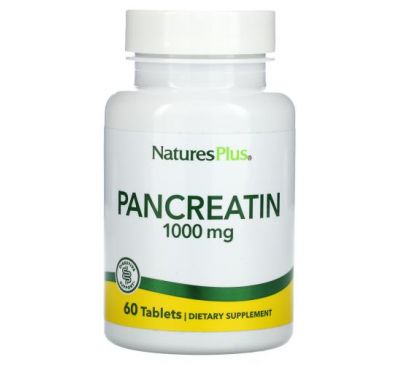 NaturesPlus, Pancreatin, 1,000 mg, 60 Tablets