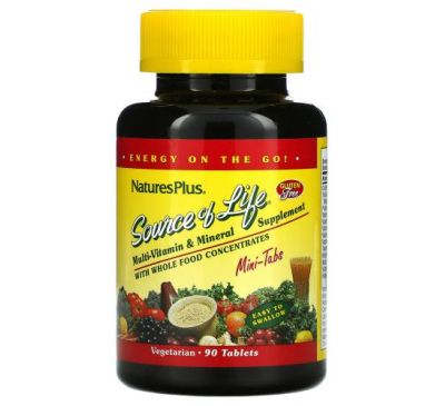 Nature's Plus, Source Of Life, Multi-Vitamin & Mineral Supplement, 90 Mini-Tablets