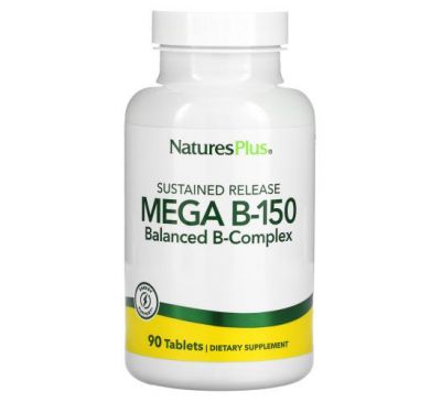 NaturesPlus, Sustained Release Mega B-150, Balanced B-Complex, 90 Tablets