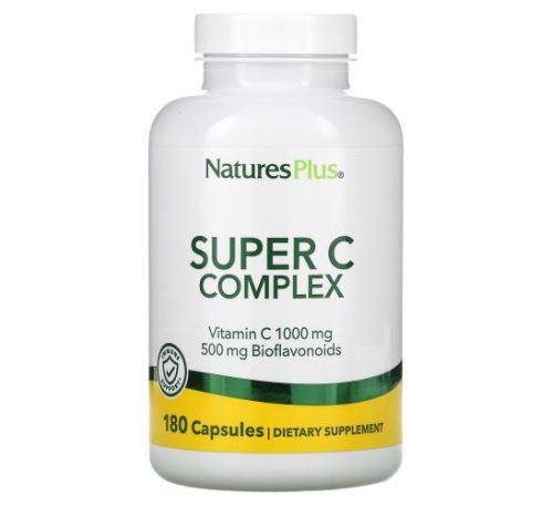 NaturesPlus, cуперкомлекс вітаміну С, 180 рослинних капсул
