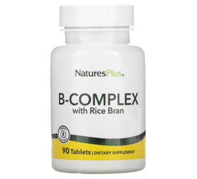 NaturesPlus, комплекс вітамінів групи B з рисовими висівками, 90 таблеток