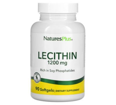 Nature's Plus, Лецитин, 1200 мг, 90 мягких таблеток
