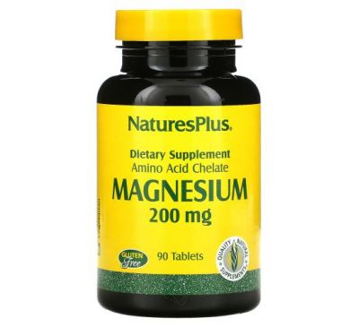 NaturesPlus, магній, 200 мг, 90 таблеток