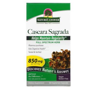 Nature's Answer, Cascara Sagrada, Full Spectrum Herb, 425 mg, 90 Vegetarian Capsules