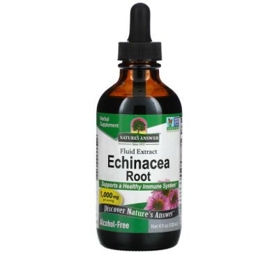 Nature's Answer, Echinacea Root, Fluid Extract, Alcohol-Free, 1,000 mg, 4 fl oz (120 ml)