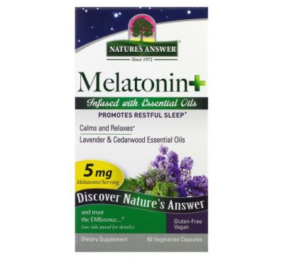Nature's Answer, Melatonin+, 5 mg, 60 Vegetarian Capsules