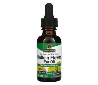 Nature's Answer, Mullein Flower Ear Oil, Alcohol Free, 1 fl oz (30 ml)