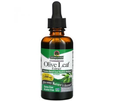 Nature's Answer, Olive Leaf Extract, Alcohol-Free, 1,500 mg, 2 fl oz (60 ml)