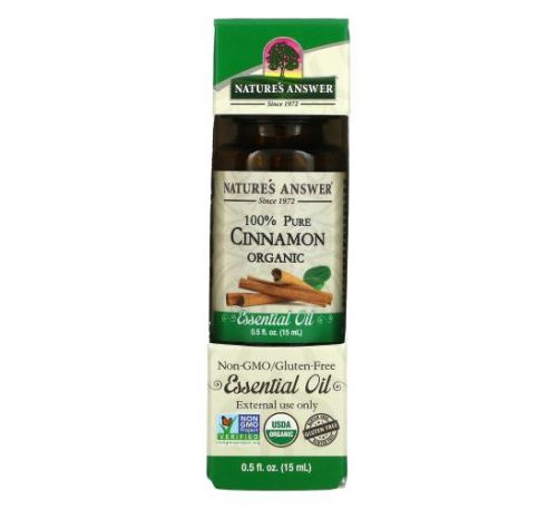 Nature's Answer, Organic Essential Oil, 100% Pure, Cinnamon, 0.5 fl oz (15 ml)