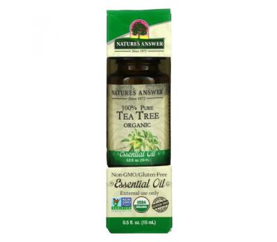Nature's Answer, Organic Essential Oil, 100% Pure Tea Tree, 0.5 fl oz (15 ml)