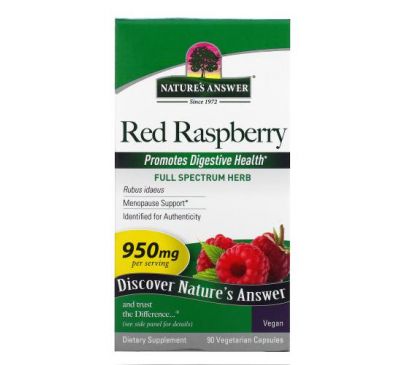 Nature's Answer, Red Raspberry, 475 mg, 90 Vegetarian Capsules