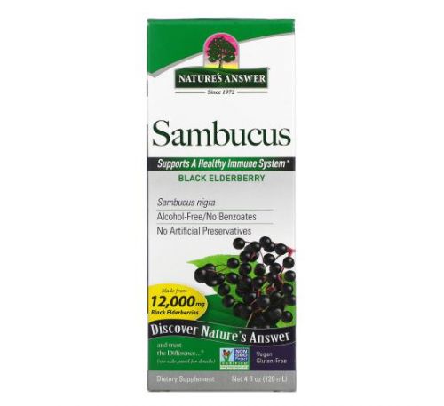 Nature's Answer, Sambucus, чорна бузина, 12000 мг, 120 мл (4 рідк. унції)