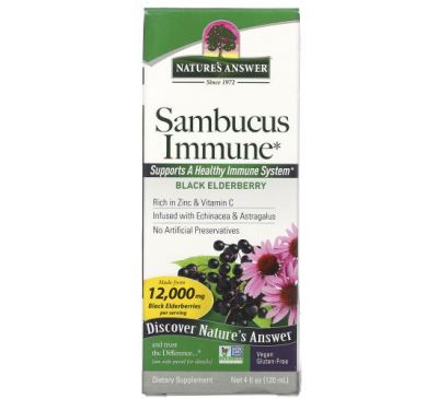 Nature's Answer, Sambucus Immune, чорна бузина для імунітету, 12 000 мг, 120 мл (4 рідк. унції)