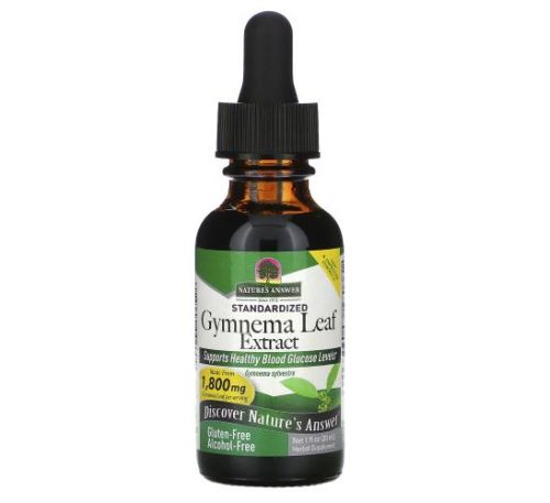 Nature's Answer, Standardized Gymnema Leaf Extract, Alcohol-Free, 1,800 mg, 1 fl oz (30 ml)