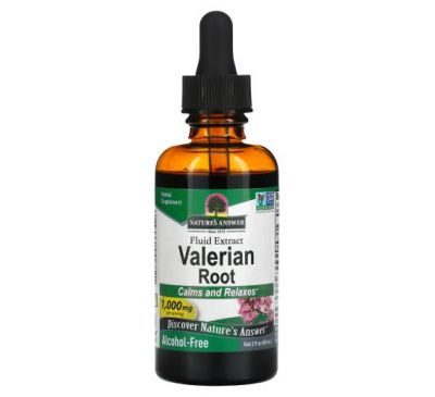 Nature's Answer, Valerian, Fluid Extract, Alcohol-Free, 1,000 mg, 2 fl oz (60 ml)