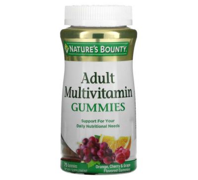 Nature's Bounty, Adult Multivitamin Gummies, Orange, Cherry & Grape Flavored, 75 Gummies
