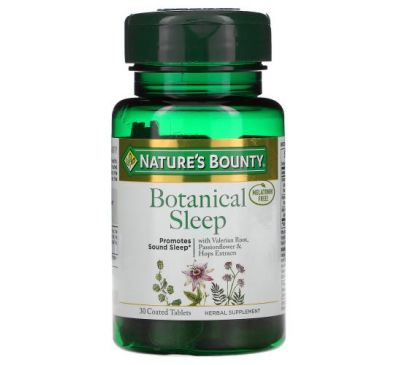 Nature's Bounty, Botanical Sleep, Melatonin Free, 30 Coated Tablets
