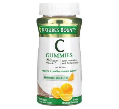 Nature's Bounty, Vitamin C Gummies, Orange Flavored, 125 mg, 80 Gummies