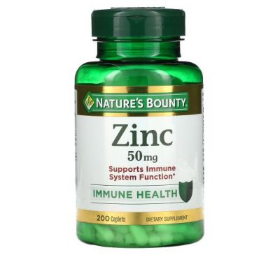 Nature's Bounty, Zinc, 50 mg, 200 Caplets