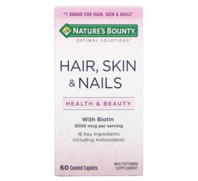 Nature's Bounty, добавка для волосся, шкіри та нігтів, 60 капсул із покриттям