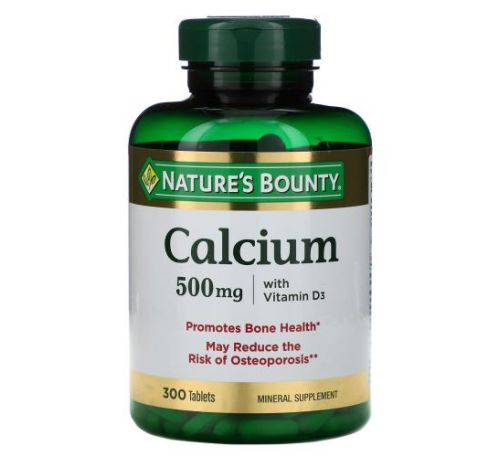 Nature's Bounty, кальцій з вітаміном D3, 500 мг, 300 таблеток