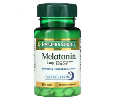 Nature's Bounty, мелатонін, 1 мг, 180 таблеток