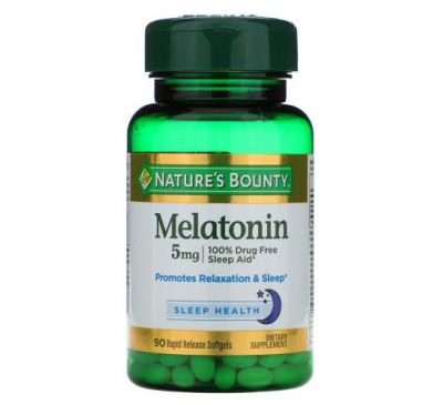 Nature's Bounty, мелатонін, 5 мг, 90 капсул з швидким вивільненням